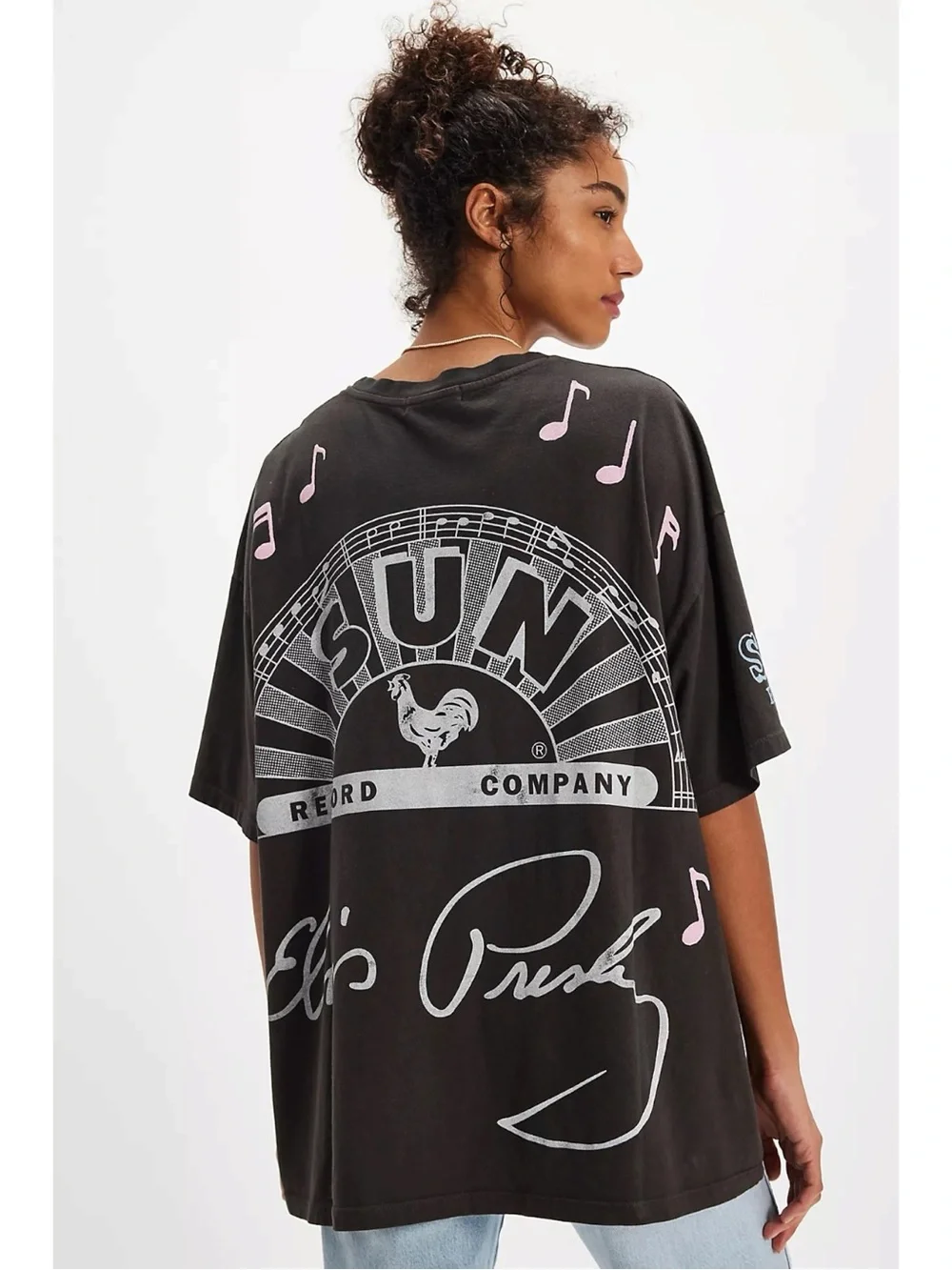 Free People Daydreamer Elvis Presley Oversized Sun Records Tee One Size NWT